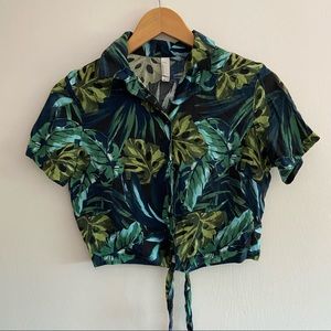 American apparel jungle button crop top